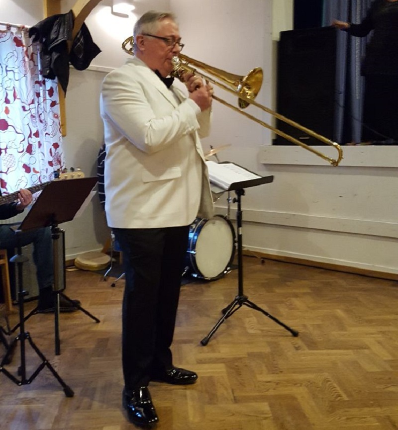 Magnus med sin trombon